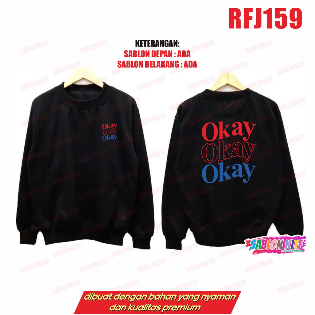 MURAH!!! SWEATER HOODIE OKAY OKAY OKAY HENDERY WAY V RFJ159