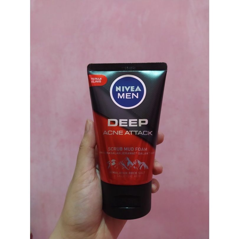 NIVEA MEN Deep Acne Attack Facial Foam 100ml Pembersih Wajah