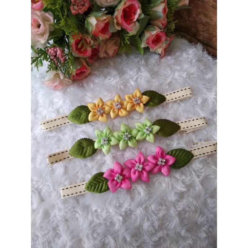 tali pengait masker/ear saver mask/tali konektor motif bunga/konektor masker hijab