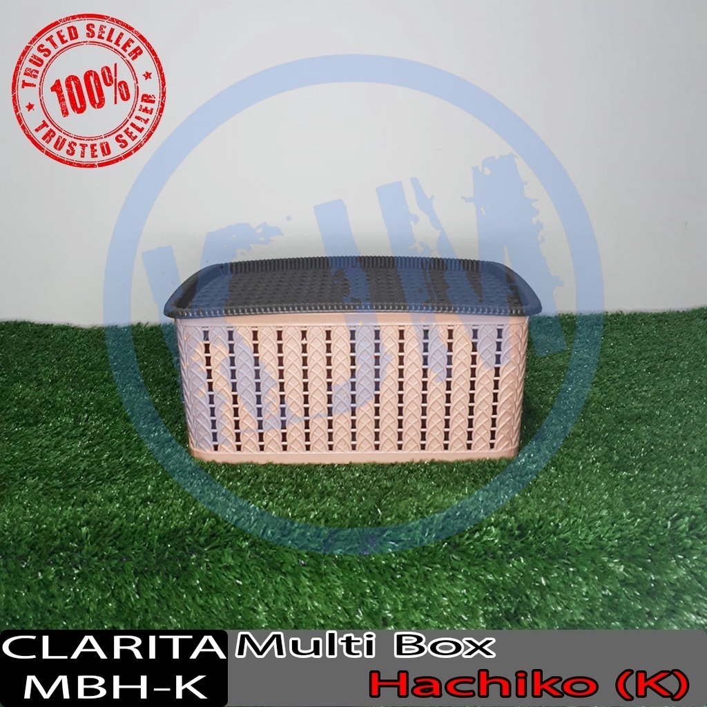 CLARITA MULTI BOX HACHIKO KECIL - KERANJANG ROTAN PLASTIK SERBAGUNA - KOTAK ROTAN PENYIMPANAN PLASTI