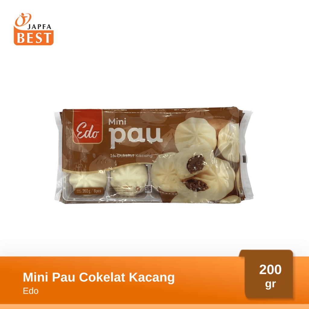 Edo Mini Pau Isi Coklat Kacang 200gr - 8pcs