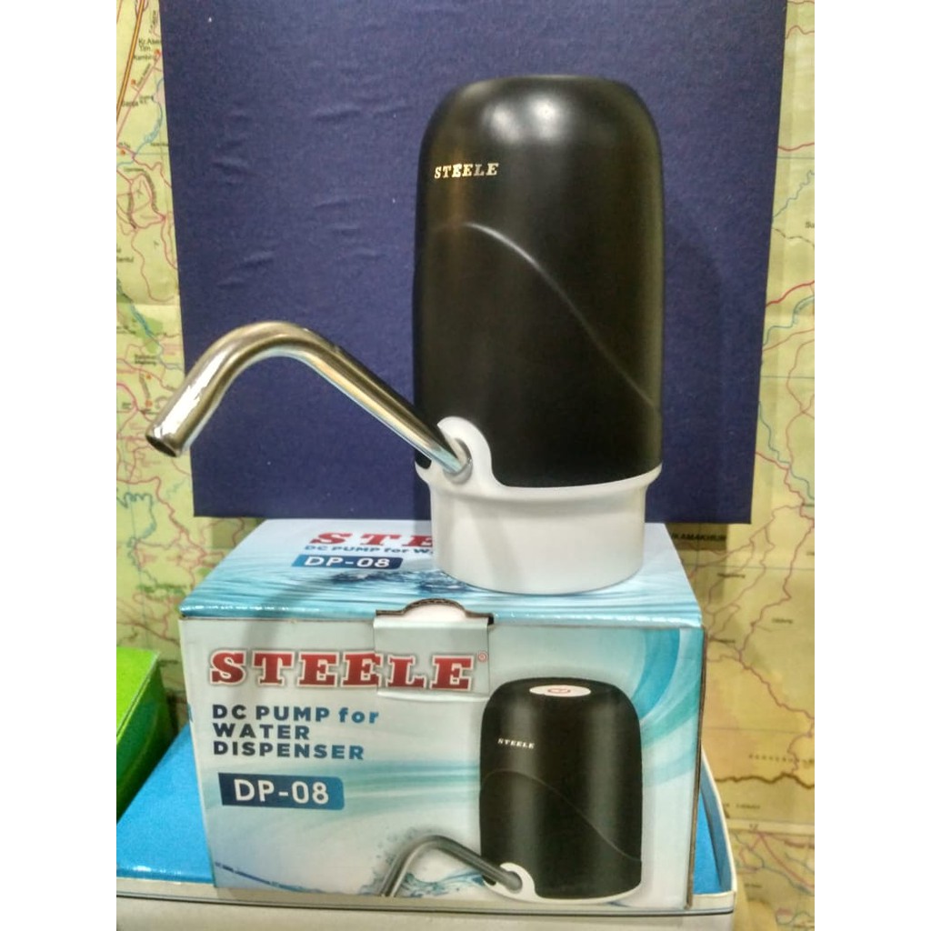 POMPA GALON Elektrik Recharge USB STEELE DP-08 Dispenser Air Galon