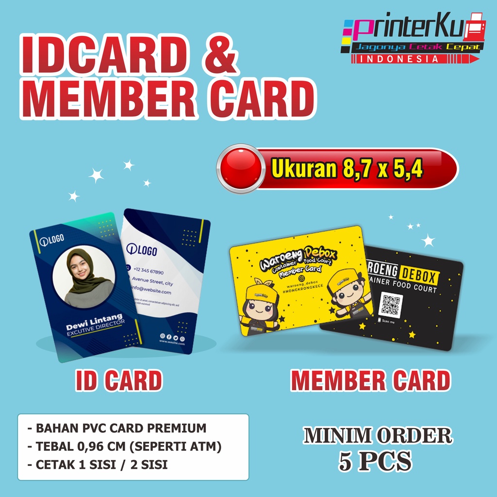 

ID CARD BAHAN PVC KARTU MEMBER/KARTU ANGGOTA