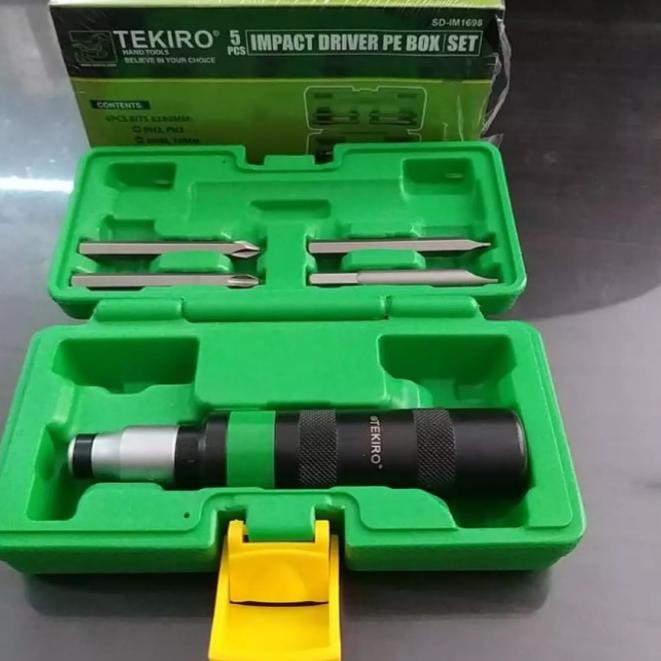 Tekiro IMPACT DRIVER SET 5 PCS PE BOX TEKIRO OBENG KETOK 5 PCS BOX PE PLASTIK SD-IM1698