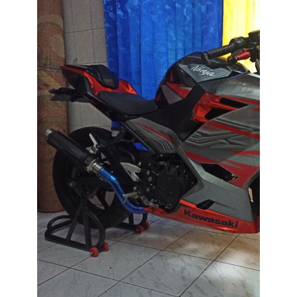 (COD) leher header knalpot racing blue bending custom NINJA250 Z250 MT25 R25 CBR250RR-4