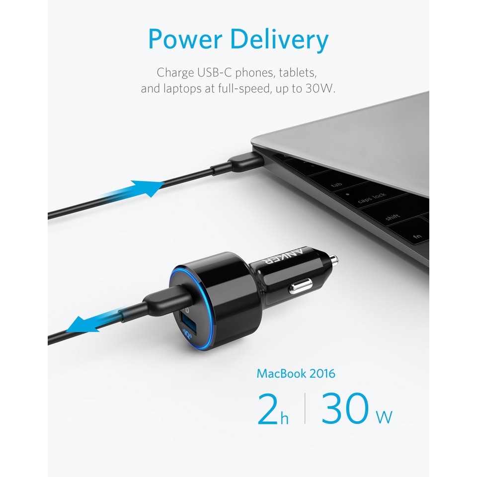 ANKER A2229 - PowerDrive Speed+ 2 Car Charger with PD and PIQ 2.0 - Bisa Charge MacBook