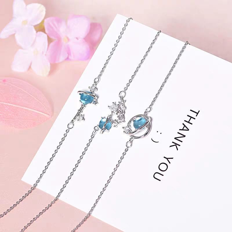 Gelang Kristal Biru Gaya Korea Untuk Hadiah Pacar Perempuan