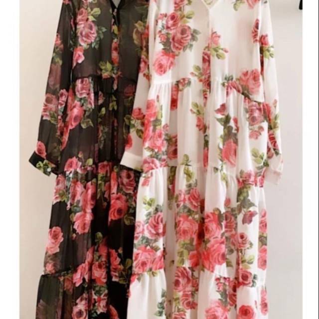 gamis ceruty import/ gamis bunga terbaru