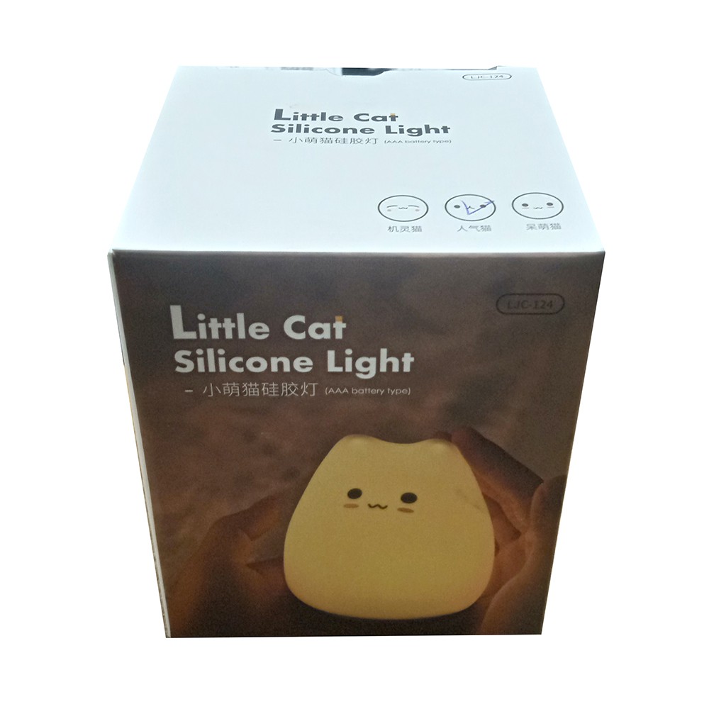 Little Cat Lampu Tidur LED RGB Light Model Cute Cat - LJC-124 - White