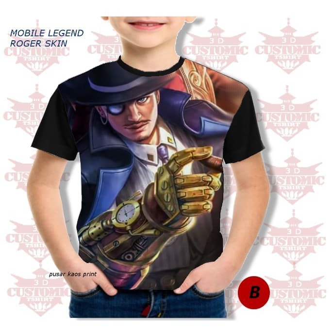 MURAH KEREN kaos 3d karakter mobile legend - roger skin -KAOS anak
