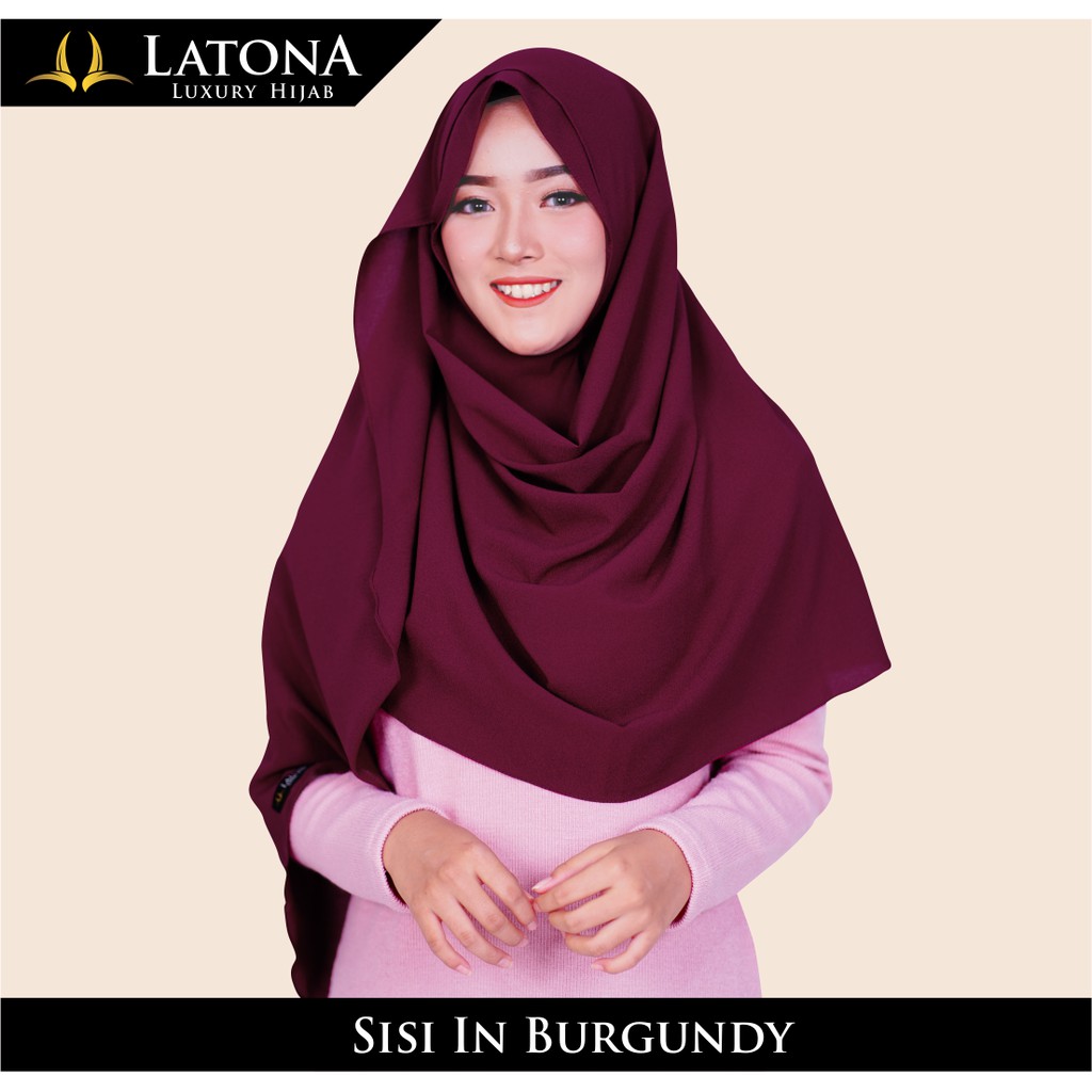 HIJAB PASMINA INSTAN SISI IN BURGUNDY