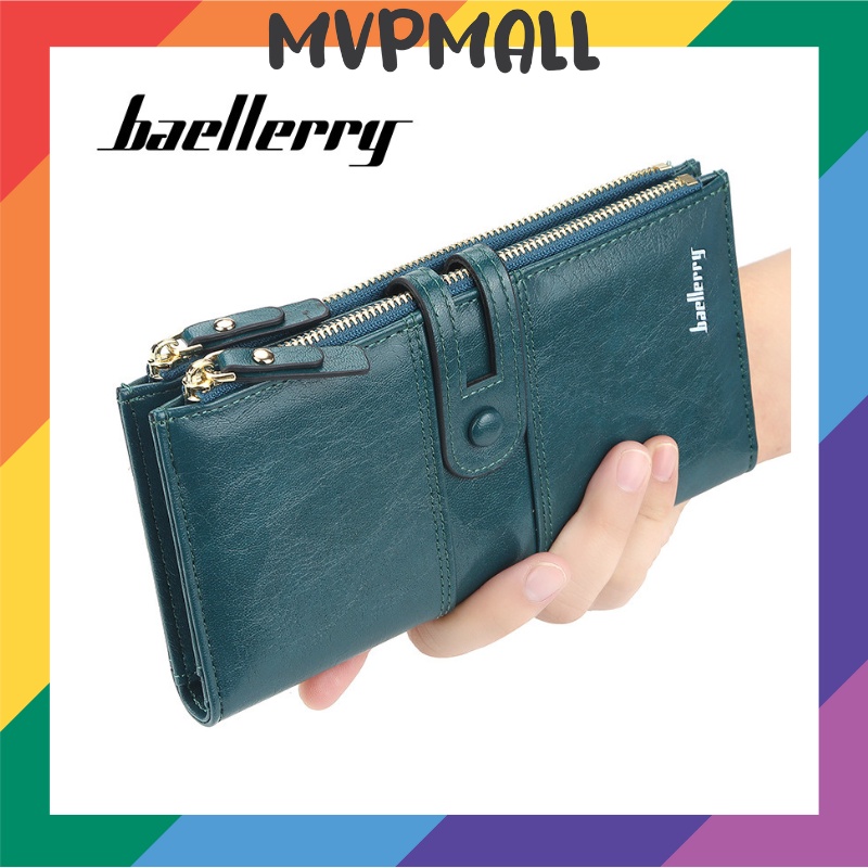 [BISA COD] BAELLERRY N1825 Dompet Wanita Panjang Bahan Kulit PU Leather Premium