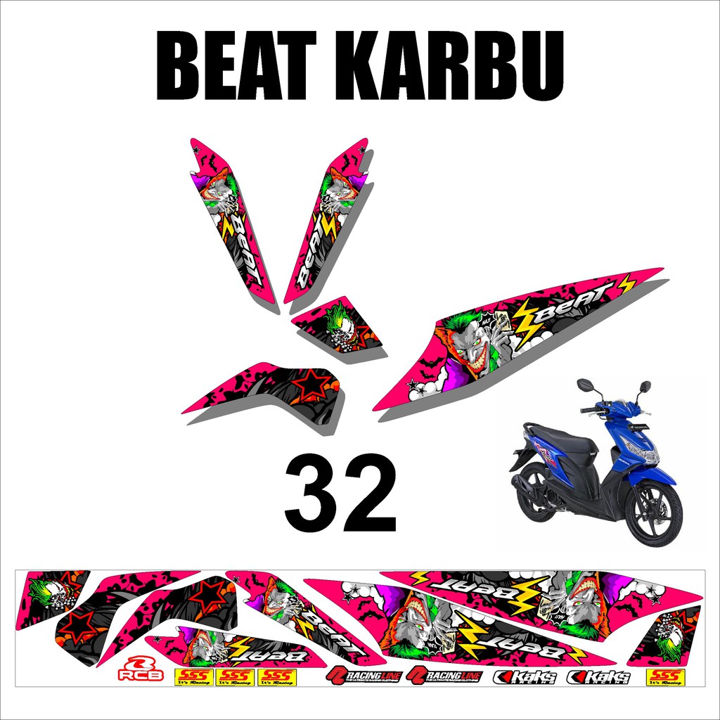 Jual COD Sticker Striping Lis Variasi Beat Karbu 2008 2011 Kode WH 32 Indonesia Shopee Indonesia