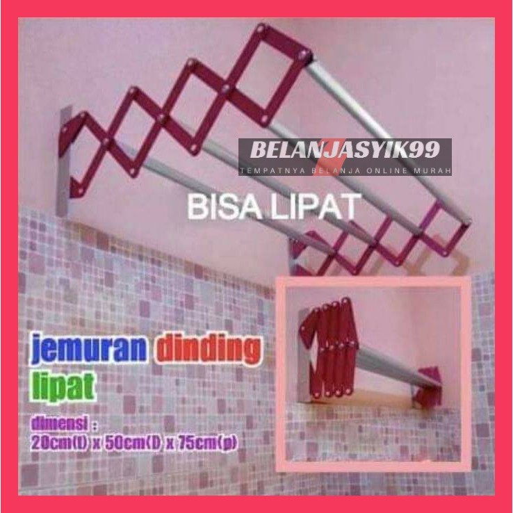 JEMURAN TARIK DINDING / JEMURAN DINDING LIPAT 4 PIPA NAGATO / JEMURAN BAJU / JEMURAN MULTIFUNGSI