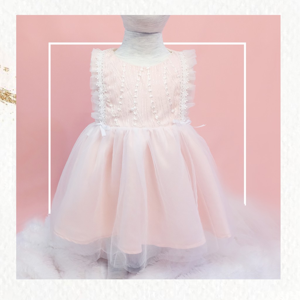 PW001-DRESS BAYI PEREMPUAN UK 3,6 BULAN/ GAUN PESTA BAYI/ GAUN BAYI PEREMPUAN DRESS-LEQUINCE