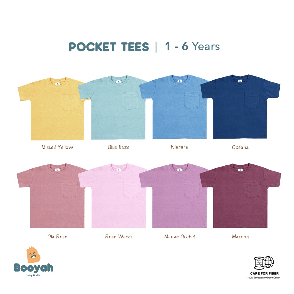 Booyah Pocket Tee / Kaos Anak Perempuan dan Laki Laki / Baju Atasan Lucu