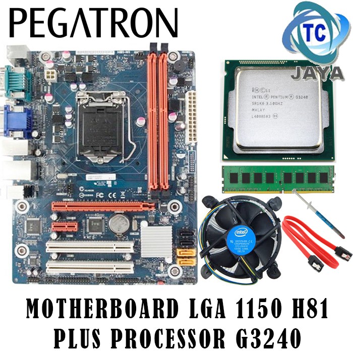 Mainboard SOCKET LGA 1150 H81 Plus Processor G3240 + RAM 4GB