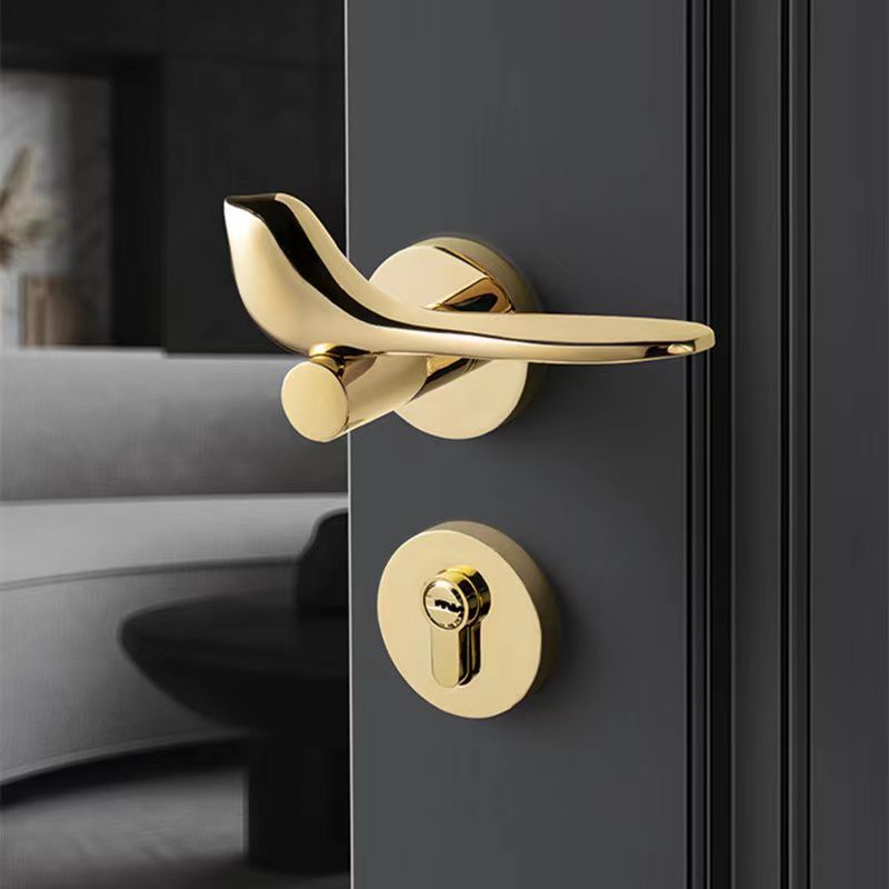 Gagang pintu rumah minimalis stainless steel Gold Alumunium/ Pegangan pintu kamar mandi satu set/ Do