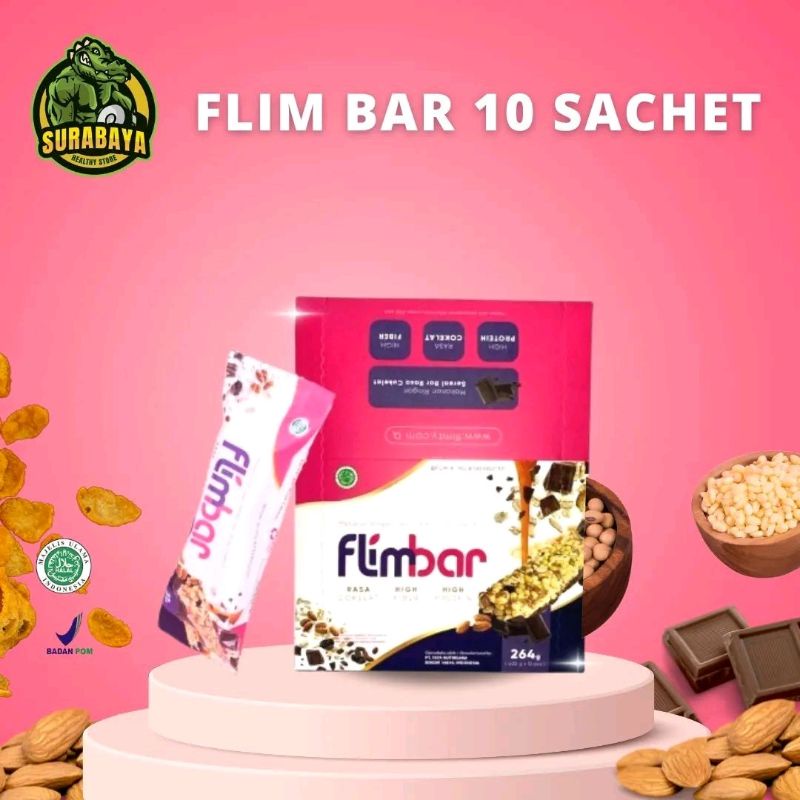 Flim Bar FlimBar Flimty 1 Box 12 Sachet Sereal Bar Zero KALORI BPOM HALAL