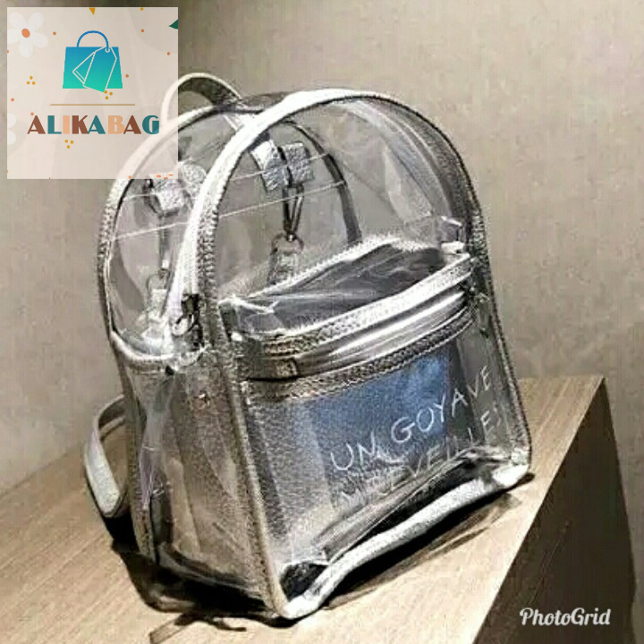 ALIKA BAG - Tas Ransel Wanita Backpack Transparan Mini Jelly Un' Gayave Korean Style