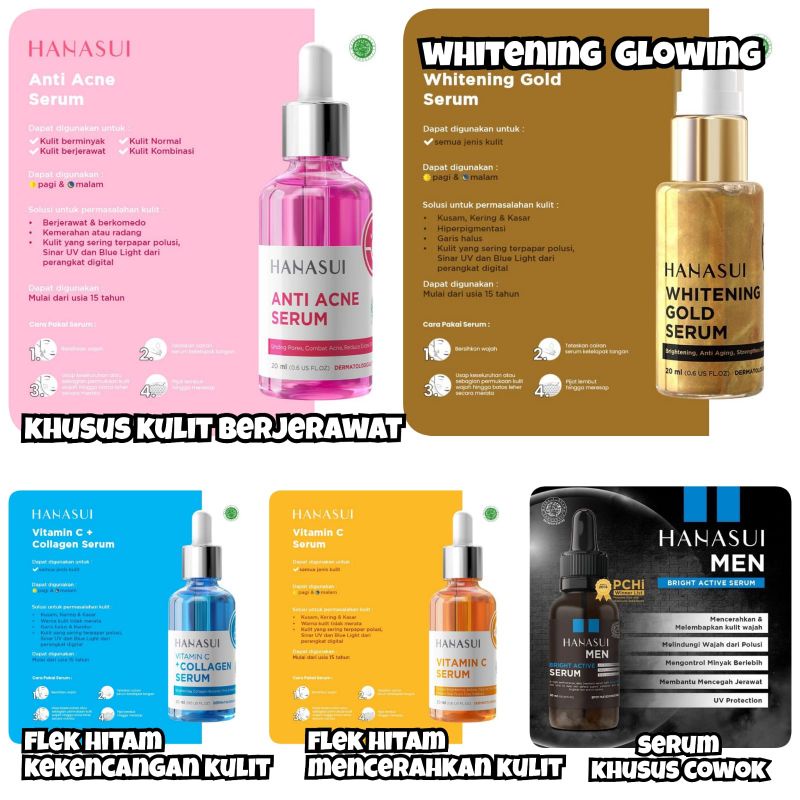 (NEW PACKING) Hanasui serum acne / hanasui serum gold / hanasui serum vitamin C / vitC