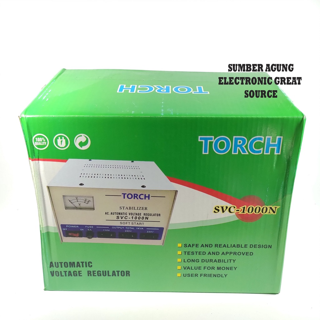 Torch Stabilizer SVC1000N 1000 110V 220V Dengan Fuse 5A Regulator