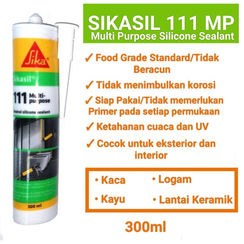 Lem Sika 111 / Sikasil 111 Silicone Sealant Neutral Food Grade 300ml