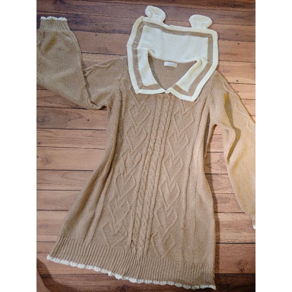 dress kawaii rajut kepang banana republic deary