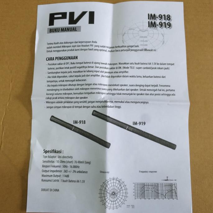 Mic Interview Pvi Im-919, Mic Wawancara Pvi Im-919, Pvi Im 919, Im919 Jimaud54 Dijamin