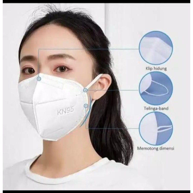 Masker KN95 Impor face mask isi 10pcs / kn95 putih