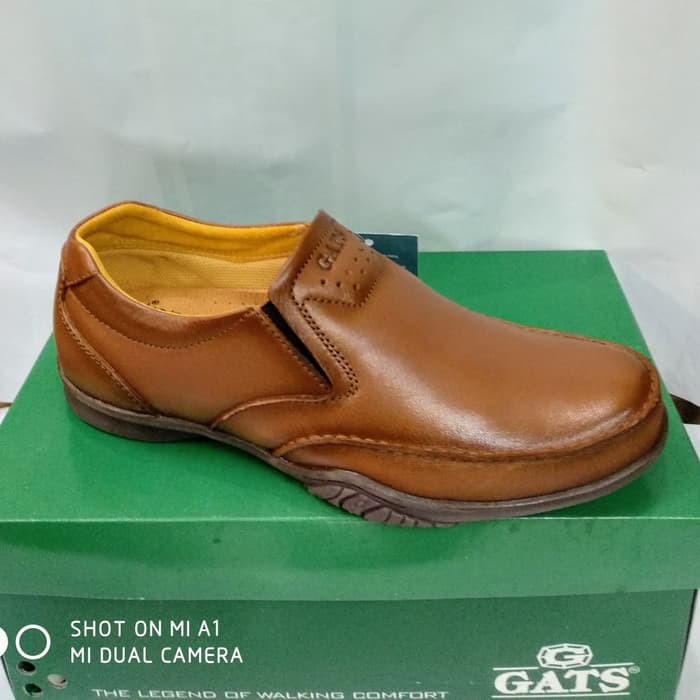 sepatu kulit Gats GP-0002 Coklat muda sepatu pantofel pria