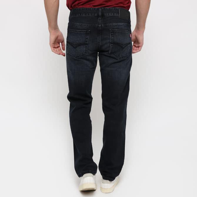 New Product Edwin Celana Jeans Edw 202 R.Black Regular Fit Pria Panjang Hitam - Hitam, 40 Free