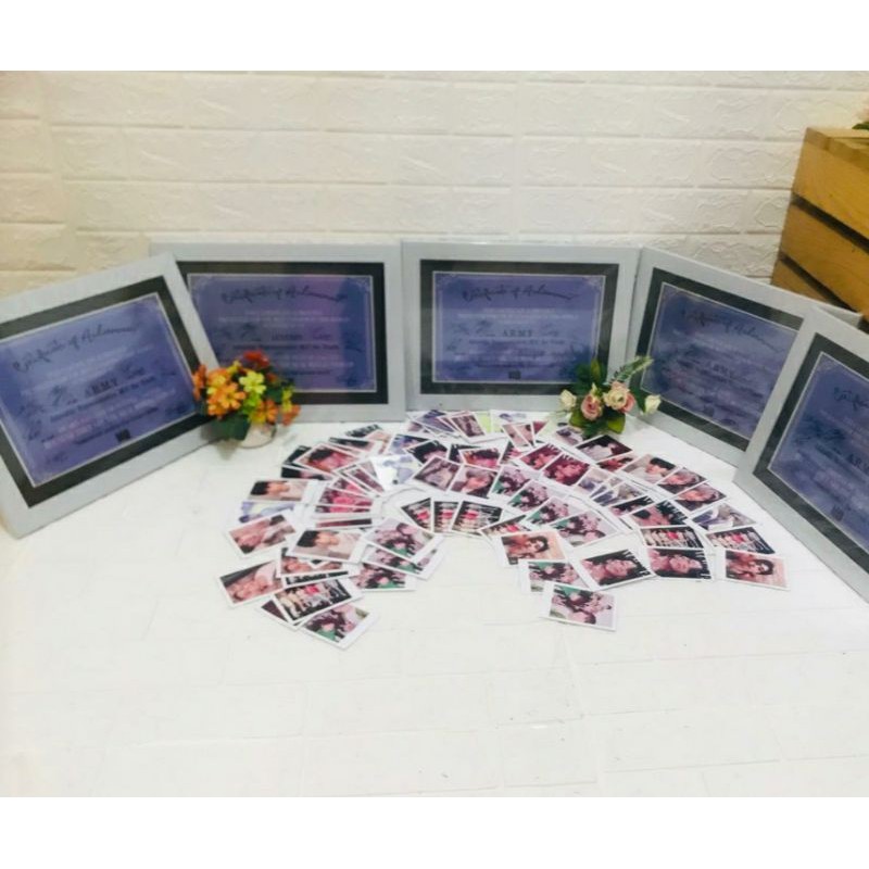 Sertifikat The best Fandom Army  BTS award+bingkai kaca (Custom Nama Army )