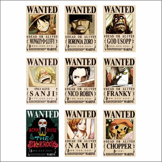 Poster One Piece dan BOUNTY POSTER WANTED karakter One Piece Mugiwara