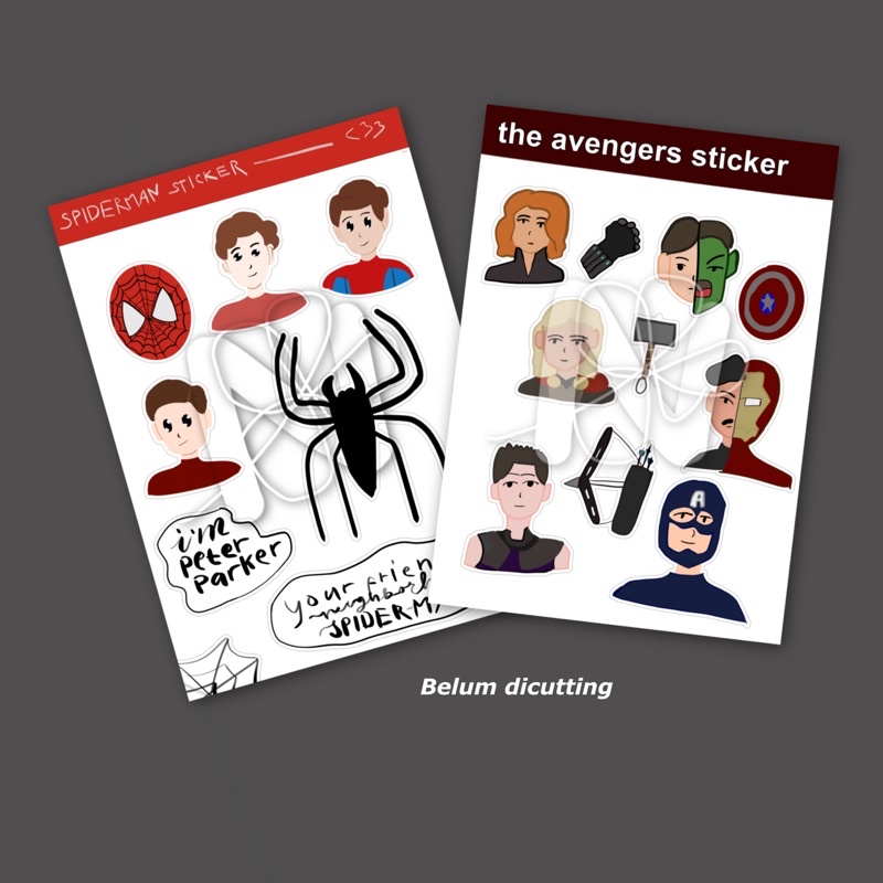 

MARVEL STICKER THE AVENGERS STICKER SPIDERMAN STICKER (BELUM DI CUT!!)