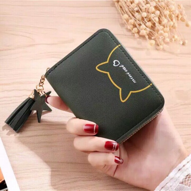 DOMPET KOREA DOMPET MINI CAT GRACE DOMPET KARTU DOMPET KOIN