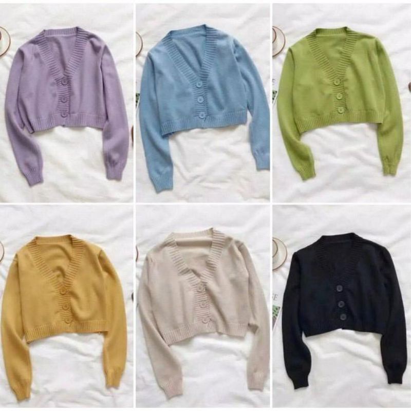 CROP LUNA CARDI RAJUT / KARDIGAN CROP TOP RAJUT WANITA / OUTER WANITA