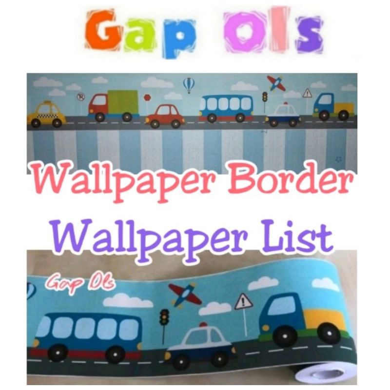 Wallpaper Border list Wallborder karakter Mobil Pesawat Truck wallpaper anak wallpaper karakter