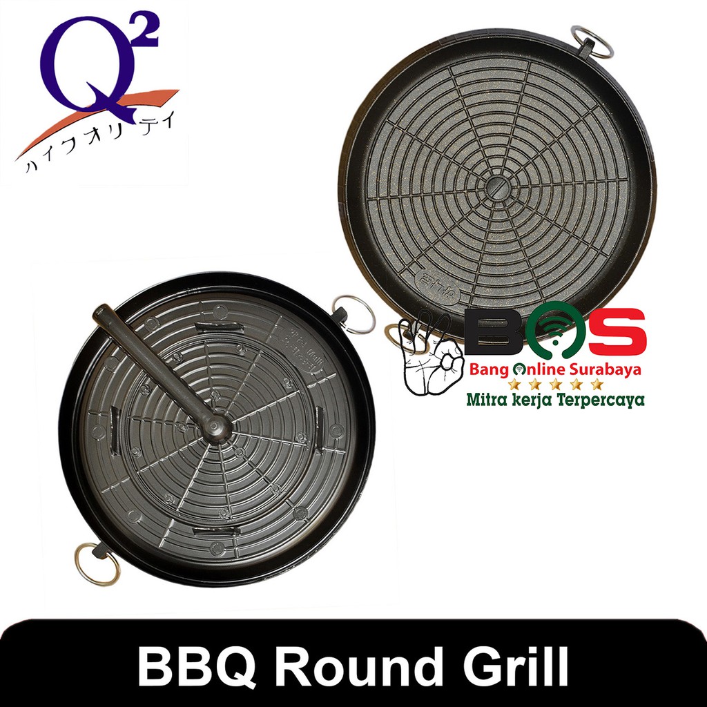 Teflon Pemanggang Kompor Bulat Q2-8930 BBQ Round Grill Pan Q2 8930 Q28930