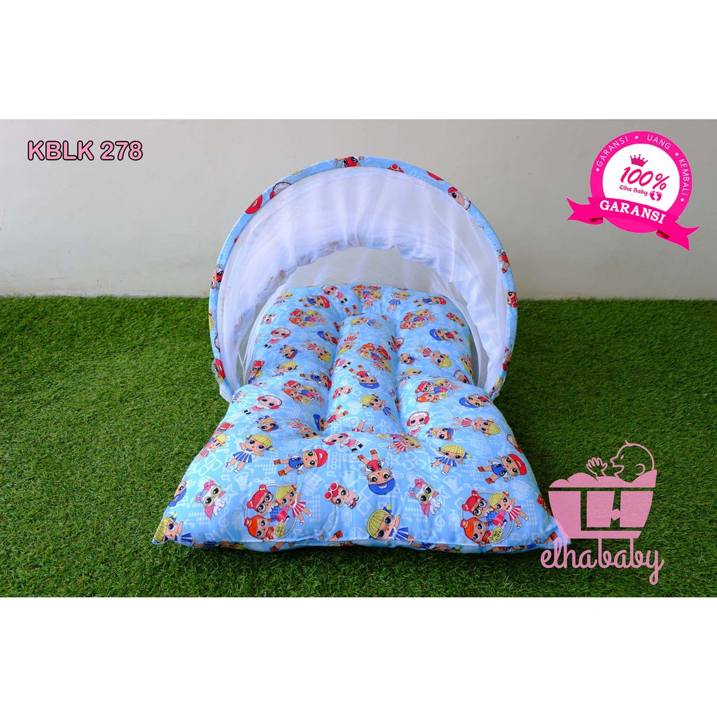 Kasur Bayi Lipat Set Terbaru Kelambu Bantal Guling | Tempat Tidur Anak Baru Lahir Motif Lucu Murah