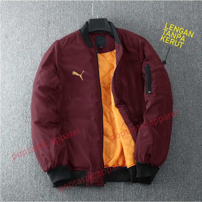 Jaket pria Bomber hurrington Jaket Musim dingin Formal Taslan Waterproof