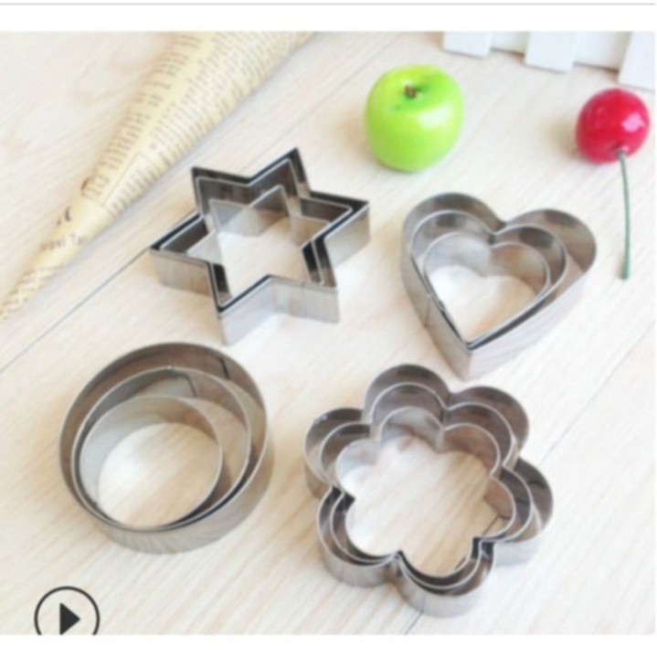 Cetakan Kue Kering / Cookie Cutter Bahan Stainless 12pcs