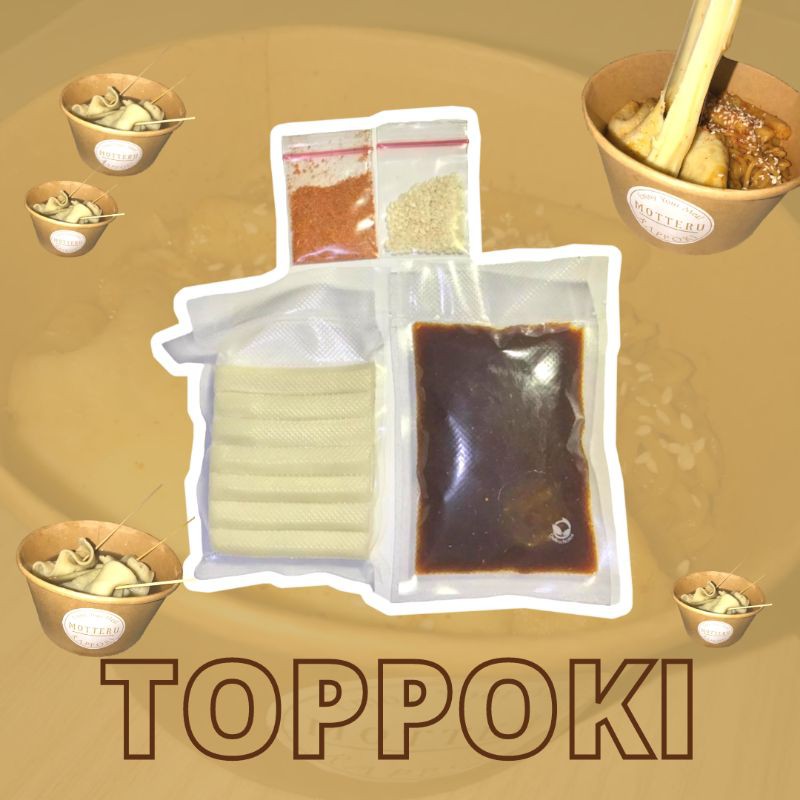 

PAKET TOPPOKI (TTEOK/RICE CAKE) | TOPPING (ODENG/KEJU MOZARELLA) | MOTTERU