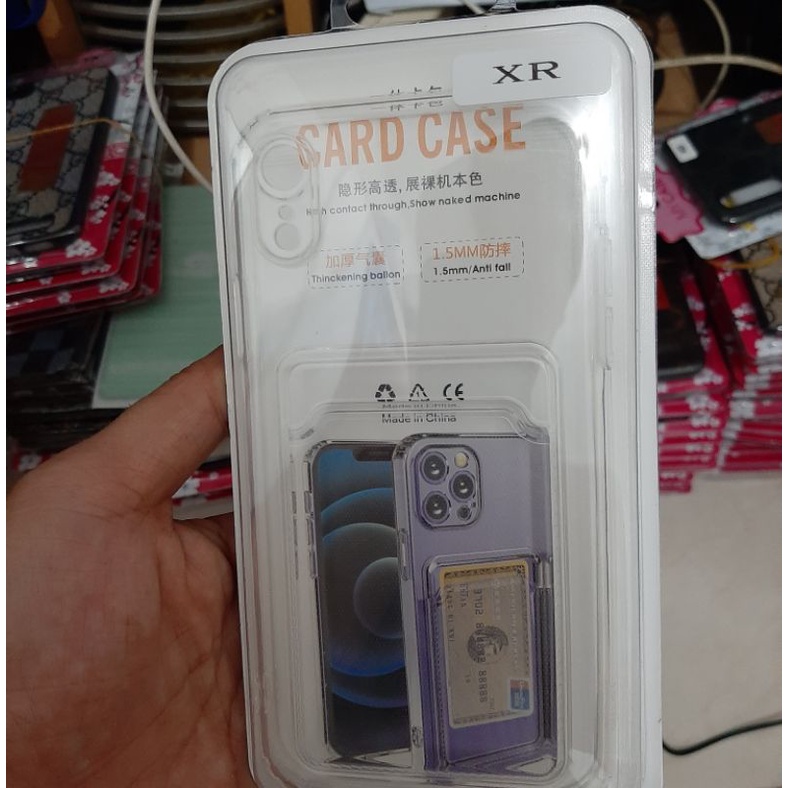 iphone X XS XR XS MAX soft case ultra clear slot kartu Premium