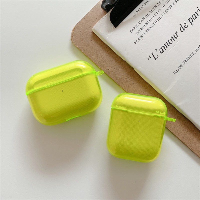 Soft Case TPU Transparan Fluorescent Cover AirPods 1 2 3 Pro