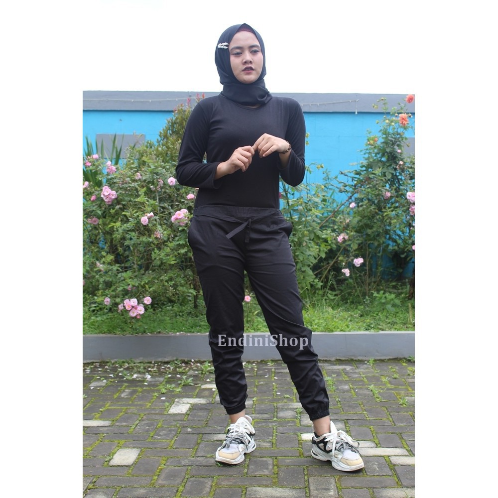 JOGER PANTS KATUN STRECHT POLOS STANDAR &amp; JUMBO XXL PINGGANG KARET