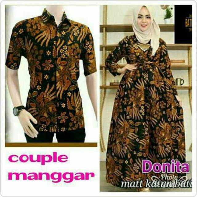 Couple dilan manggar batik couple sarimbit pasangan dress trolistore manisha batik risna bati hrb026