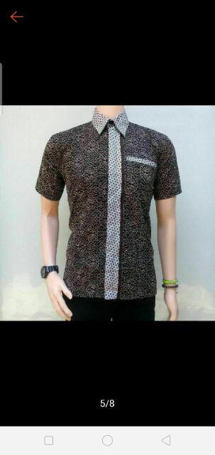 Kemeja Batik Pria Ll Batik Pekalongan Ll Batik Seragam Ll Batik Murah Black Series