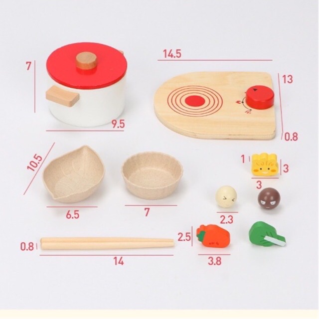 Mainan masakan - wooden kitchen toys - pretend toys - hot pot set toys - hadiah anak cewek cowok