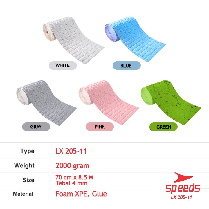 Wallpaper dinding 3D speeds 70x70 5mm Foam Stiker Emboss Wallpaper Dinding Kamar Tidur 205-11-7